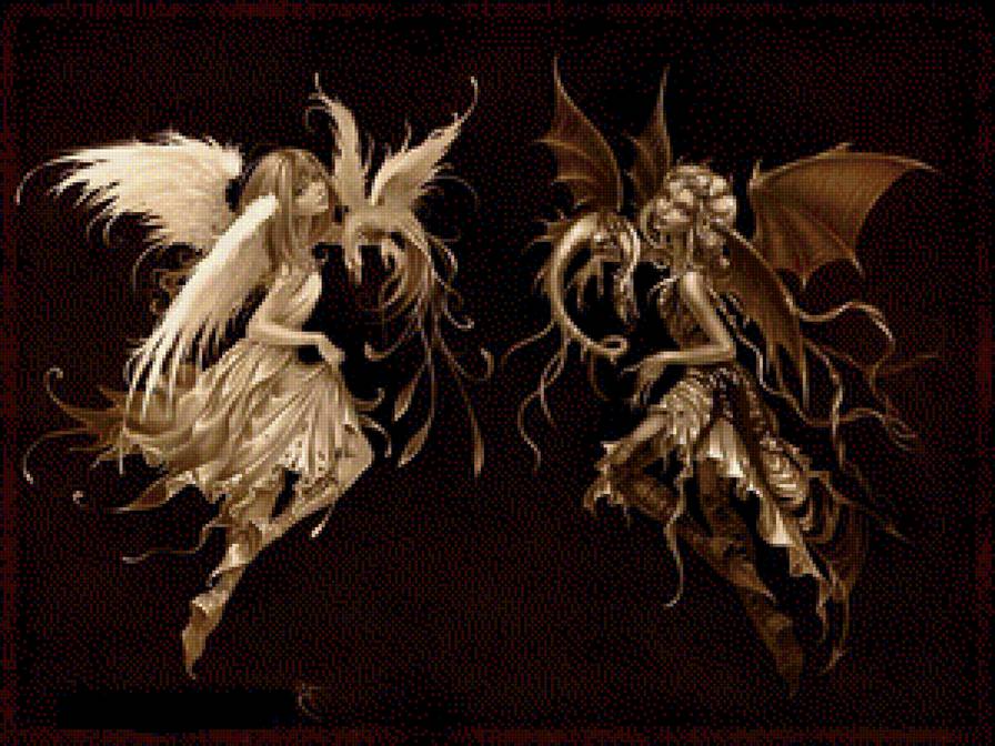 ангел и демон - ангел, демон, фэнтези - предпросмотр