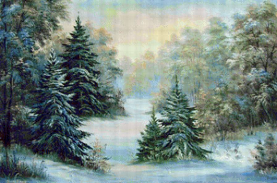 Зимний лес - зима, зимний пейзаж, природа зимой, природа, зимний лес - предпросмотр