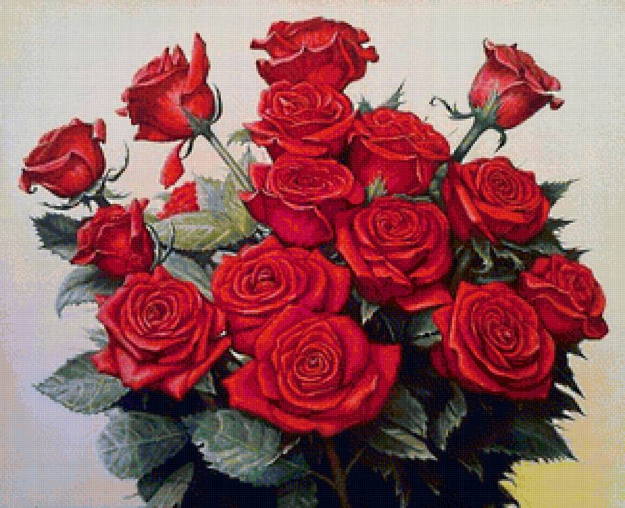 "как хороши,как свежи были розы..." - розы, роза, букет, красные цветы - предпросмотр