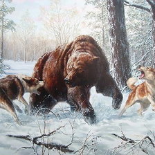 Оригинал схемы вышивки «Охота на медведя» (№1156983)
