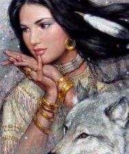 Схема вышивки «девушка и волк»