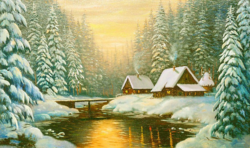 зимний пейзаж - пейзаж, природа, зима - оригинал