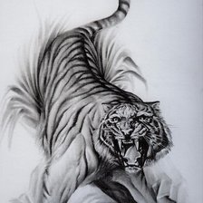 Схема вышивки «Свирепый тигр»