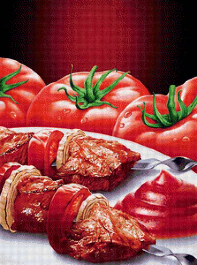 Натюрморт - для кухни, томат, еда - предпросмотр