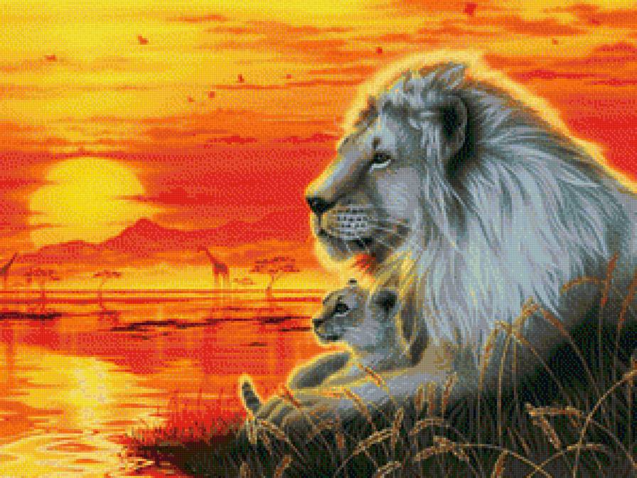материнская любовь - африка, любовь, львы - предпросмотр