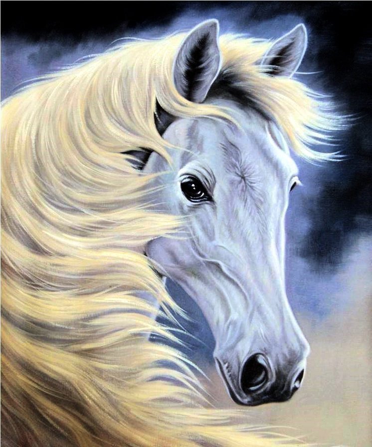 лунный конь - животные, лошади, природа - оригинал