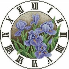 Оригинал схемы вышивки «часы с ирисами» (№1166319)