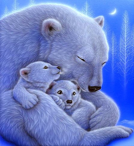 семья - семья, медведи, север, мама - оригинал