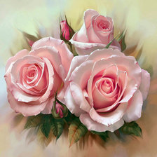 Оригинал схемы вышивки «Розовые розы» (№1169518)