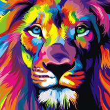 Схема вышивки «Лев Цветной»
