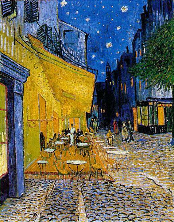 Ван Гог Терасса кафе на Пляс дю Форум - живопись, художники, ночь - оригинал