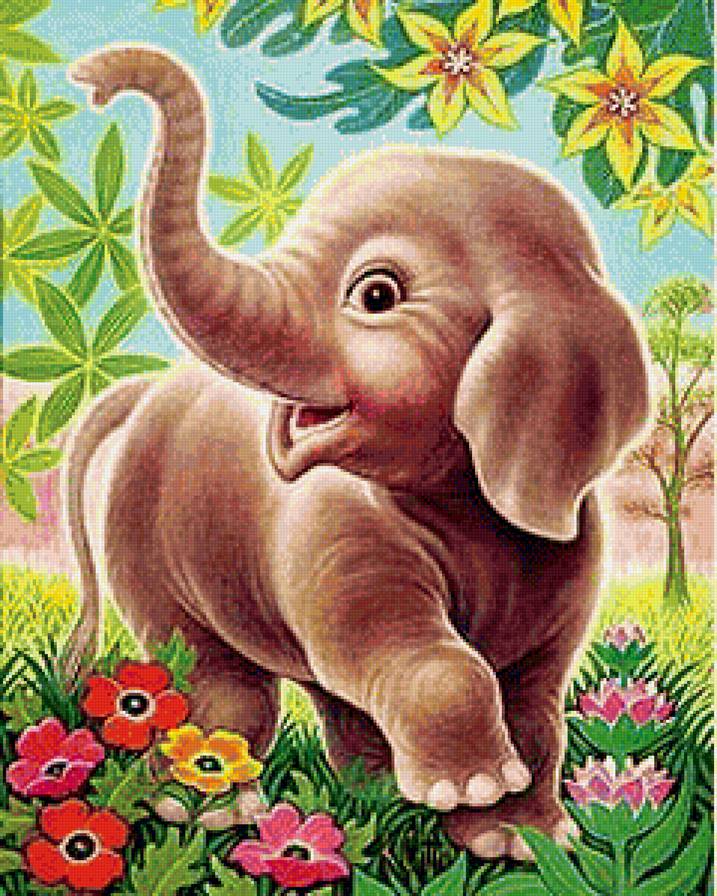 слоненок - животные - предпросмотр