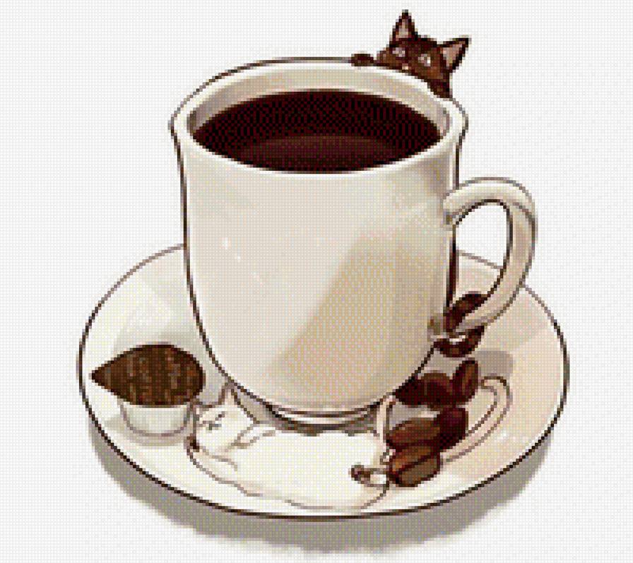 Котята и кофе - котенок, чашка, котята, кофе - предпросмотр