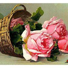 Схема вышивки «Розы в корзине»