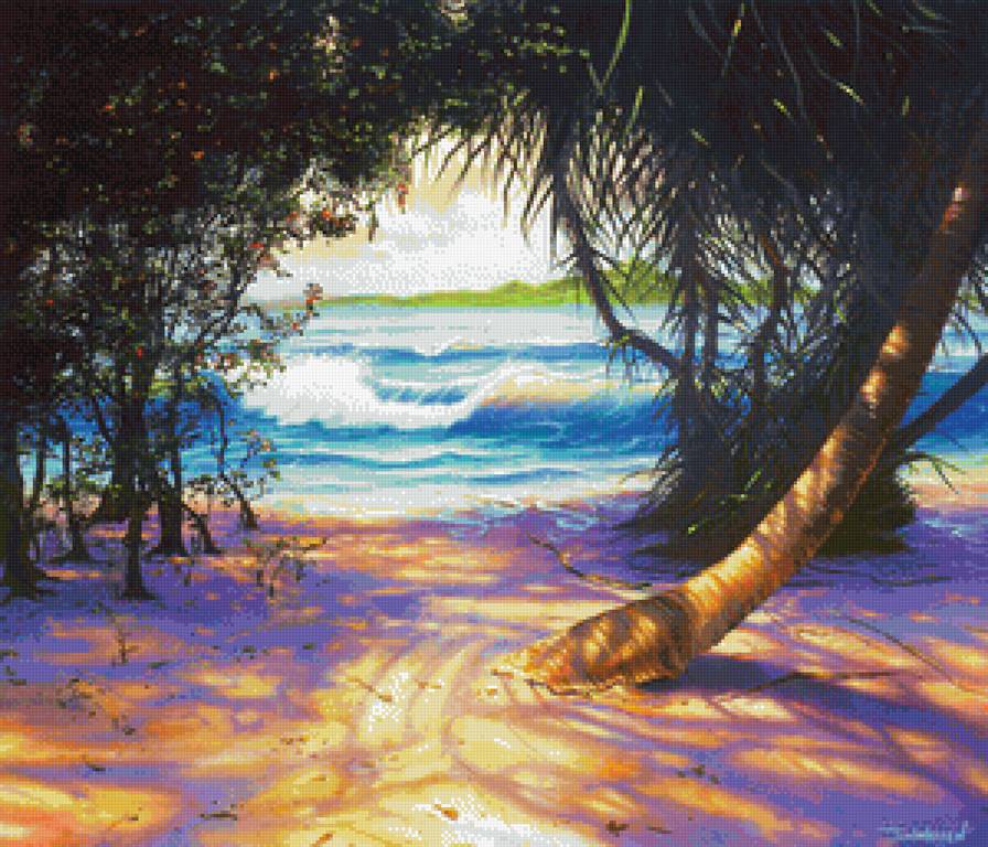 Карибские острова Джим Уоррен - картины природа морской берег - предпросмотр