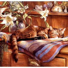 Оригинал схемы вышивки «спящий кот» (№1188629)