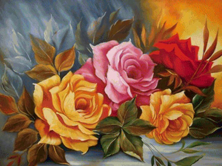 Розы - букет, цветок, роза, цветы - предпросмотр
