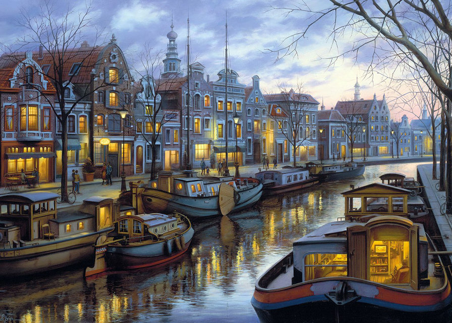 Амстердам - голландия, городской пейзаж, амстердам, город - оригинал
