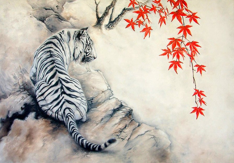 белый тигр - белый тигр, азия, хищники, восток, тигр - оригинал