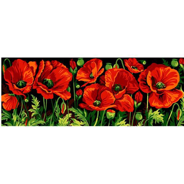 Панель "Алые маки" - мак, живопись, букет, панно, красные цветы, цветы, панель, маки - оригинал