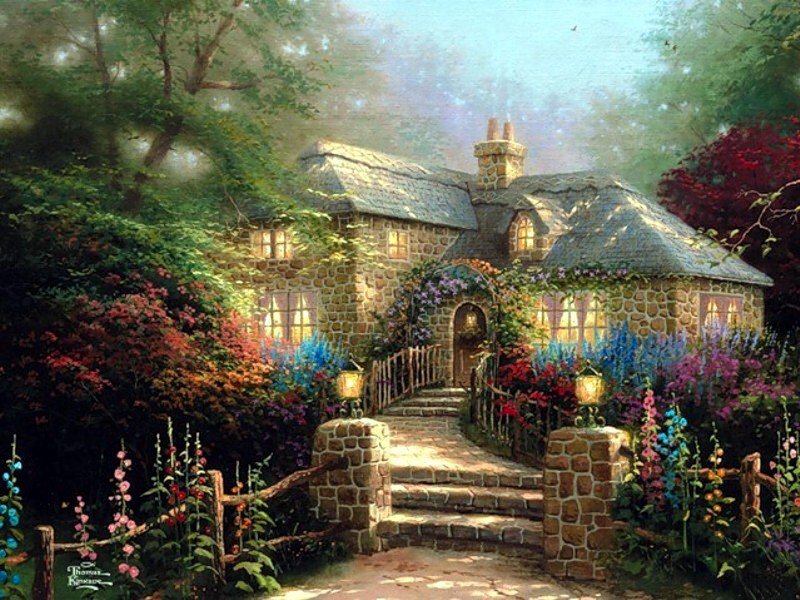 Дом - кинкейд, дом, дом в саду - оригинал
