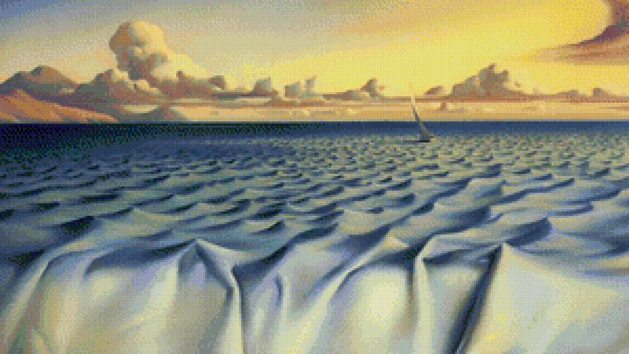 сюрреализм - море, облака, живопись, картины, владимир куш, лодка - предпросмотр