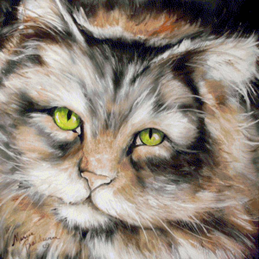 кошка - картины, живопись, домашние животные, кот, кошка - предпросмотр