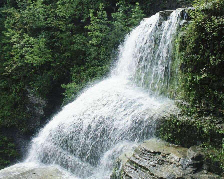 Водопад - природа, горы - оригинал