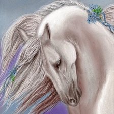 Оригинал схемы вышивки «Белая лошадь» (№1213891)