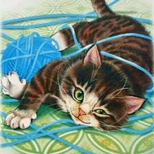 Оригинал схемы вышивки «котенок» (№1218719)