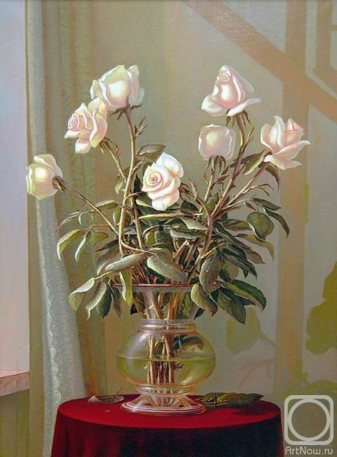 Розы в вазе - розы, натюрморт, цветы - оригинал