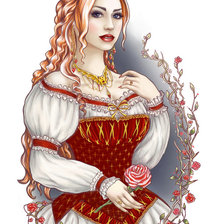 Оригинал схемы вышивки «Девушка с розой» (№1221370)
