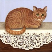 Оригинал схемы вышивки «рыжая кошка» (№1221954)