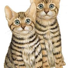 Оригинал схемы вышивки «два котенка» (№1222092)