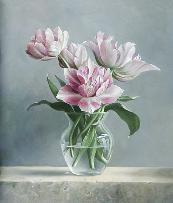 Тюльпаны - тюльпаны, натюрморт, букет, розовые тюльпаны, цветы в вазе, цветы - оригинал