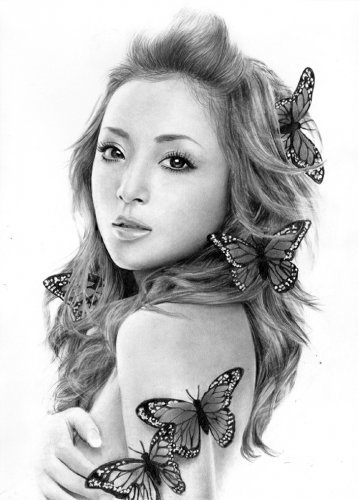 в мире бабочек - девушка, бабочки - оригинал