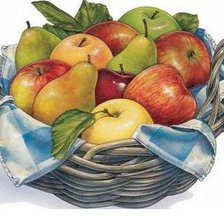 Оригинал схемы вышивки «корзина с яблоками» (№1224209)