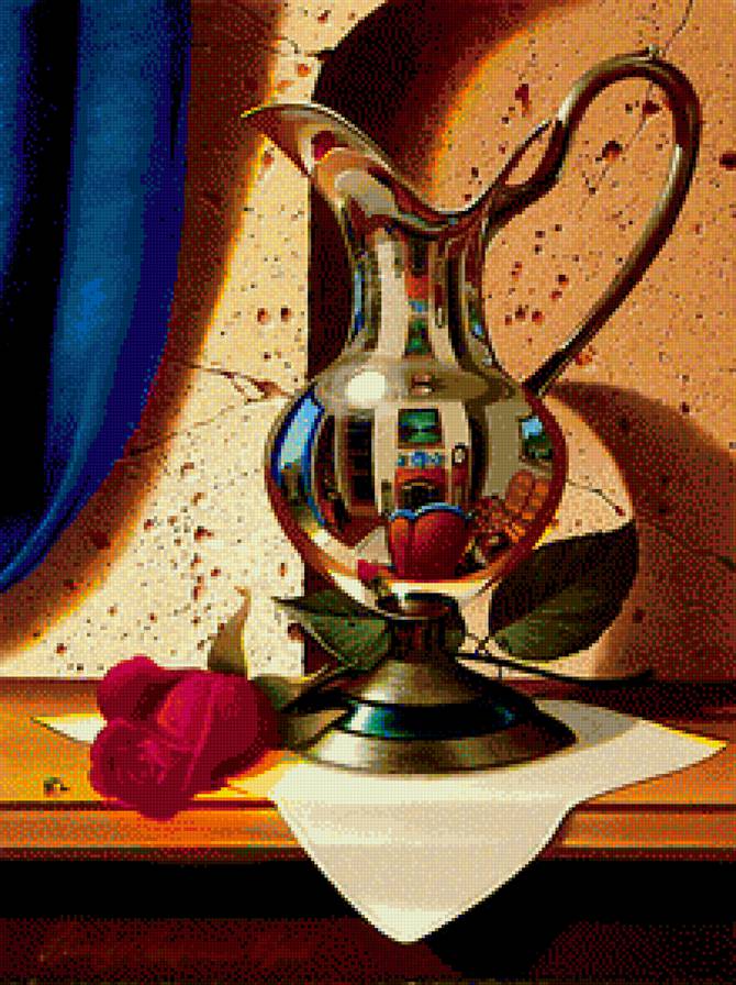 Картины STANLEY MAXWELL BRICE - посуда, розы, кувшин, натюрморт - предпросмотр