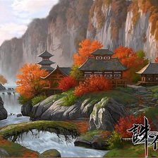 Оригинал схемы вышивки «осенний пейзаж в китае» (№1225327)