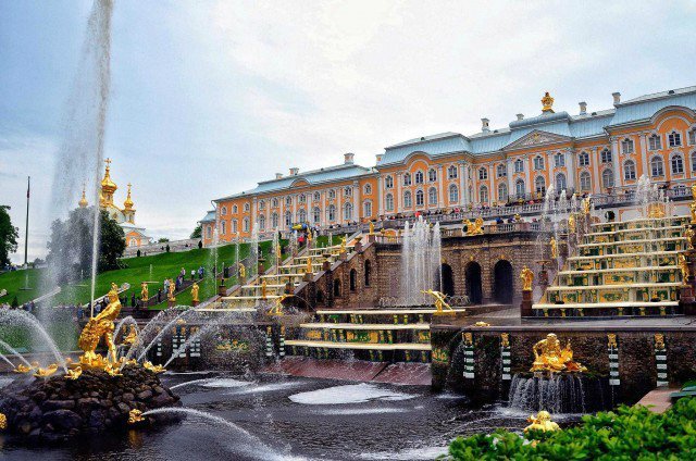 Петергоф - вода, россия, фонтан, санкт-петербург, дворец - оригинал