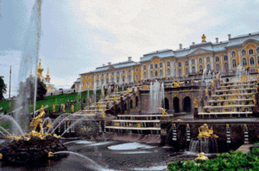 Петергоф - фонтан, россия, дворец, санкт-петербург, вода - предпросмотр