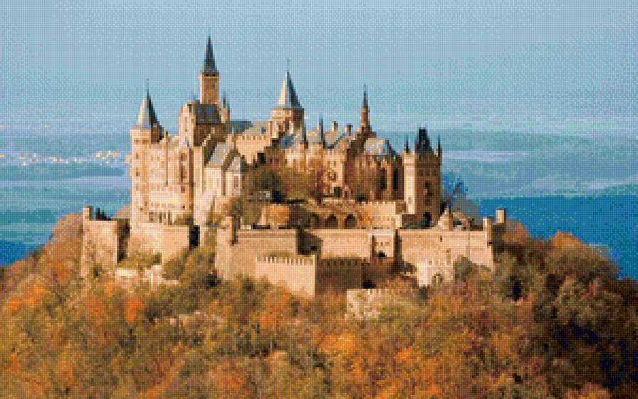 Замок Гогенцоллерн - пейзаж, природа, замок, германия - предпросмотр