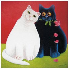 Оригинал схемы вышивки «cats love» (№1232874)