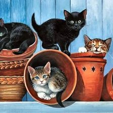 Схема вышивки «happy kitties»