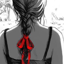 Схема вышивки «red ribbon»