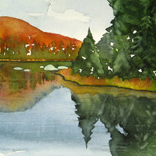 watercolour lake