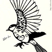 Оригинал схемы вышивки «bird black and white» (№1233306)