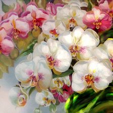 Схема вышивки «Орхидея красками»