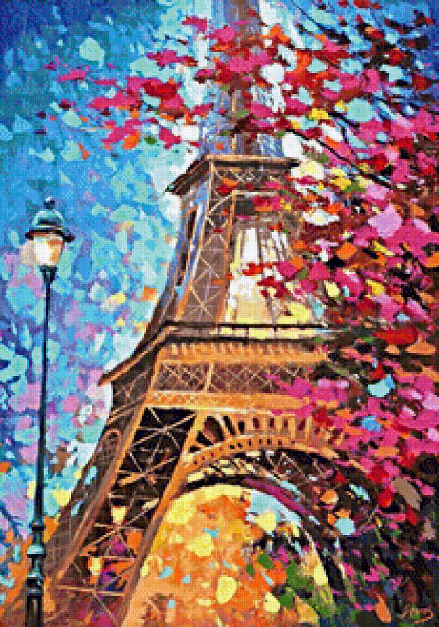 Paris autumn - осень, живопись, эйфелева башня - предпросмотр