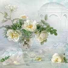 Оригинал схемы вышивки «натюрморт с розами» (№1235535)
